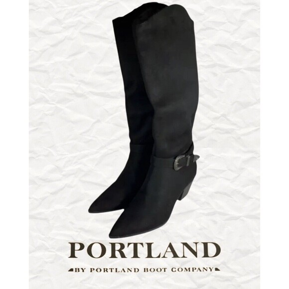 Portland Boot Company Shoes - Portland Boot Co. Nashville Boots Women's Size 9.5W Black Knee-High Buckle New
